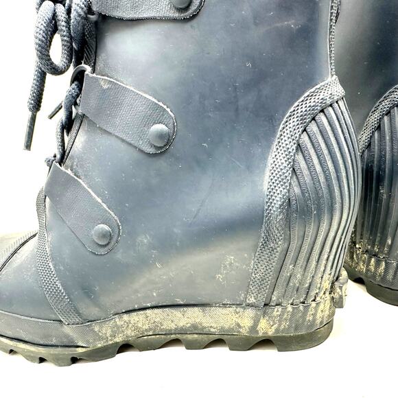 Sorel Size 9 Blue Lace Up Hidden Wedge Boots NL2442-464 1717591464 01583 0217 - Picture 4 of 8